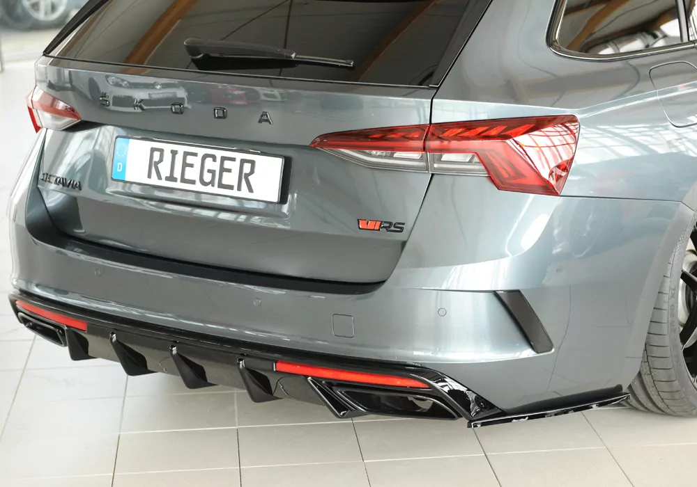 Rieger Heckeinsatz glanz schwarz für Skoda Octavia RS (NX) Lim. 08.24- (ab Facelift/PV)