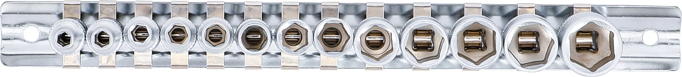 Steckschlüssel-Einsatz-Satz, Sechskant | Antrieb Innenvierkant 6,3 mm (1/4") | SW 4 - 14 mm | 13-tlg.