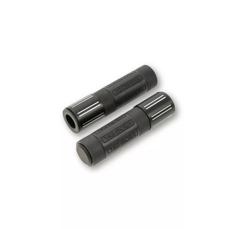 HIGHSIDER Conero Handlebar Grip Rubber, 7/8" (22,2 mm), 132 mm, Black Glossy With polished bevels