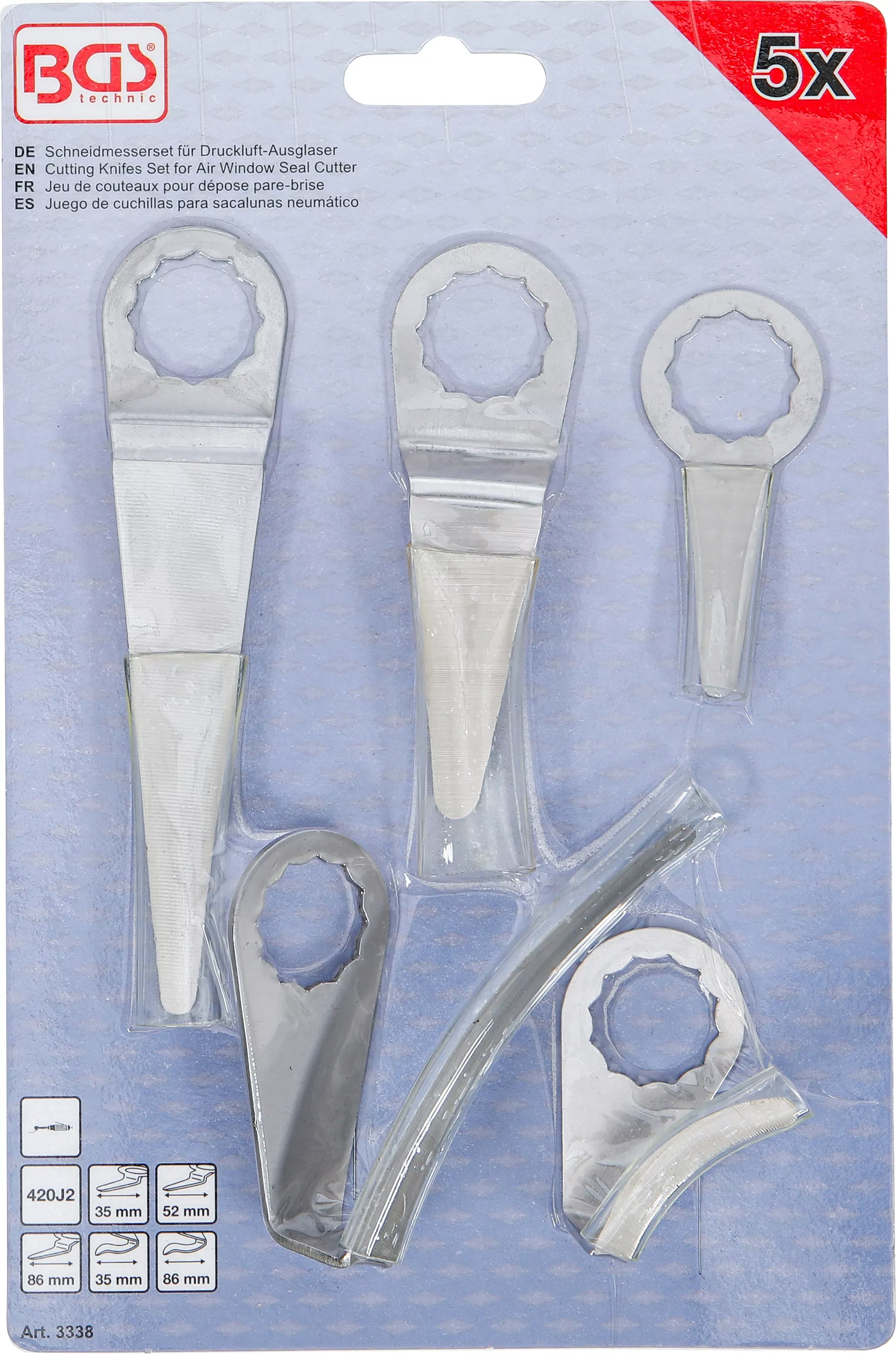 Schneidmesserset für Druckluft-Ausglaser | für Art. 3218, 9291 | 5-tlg.
