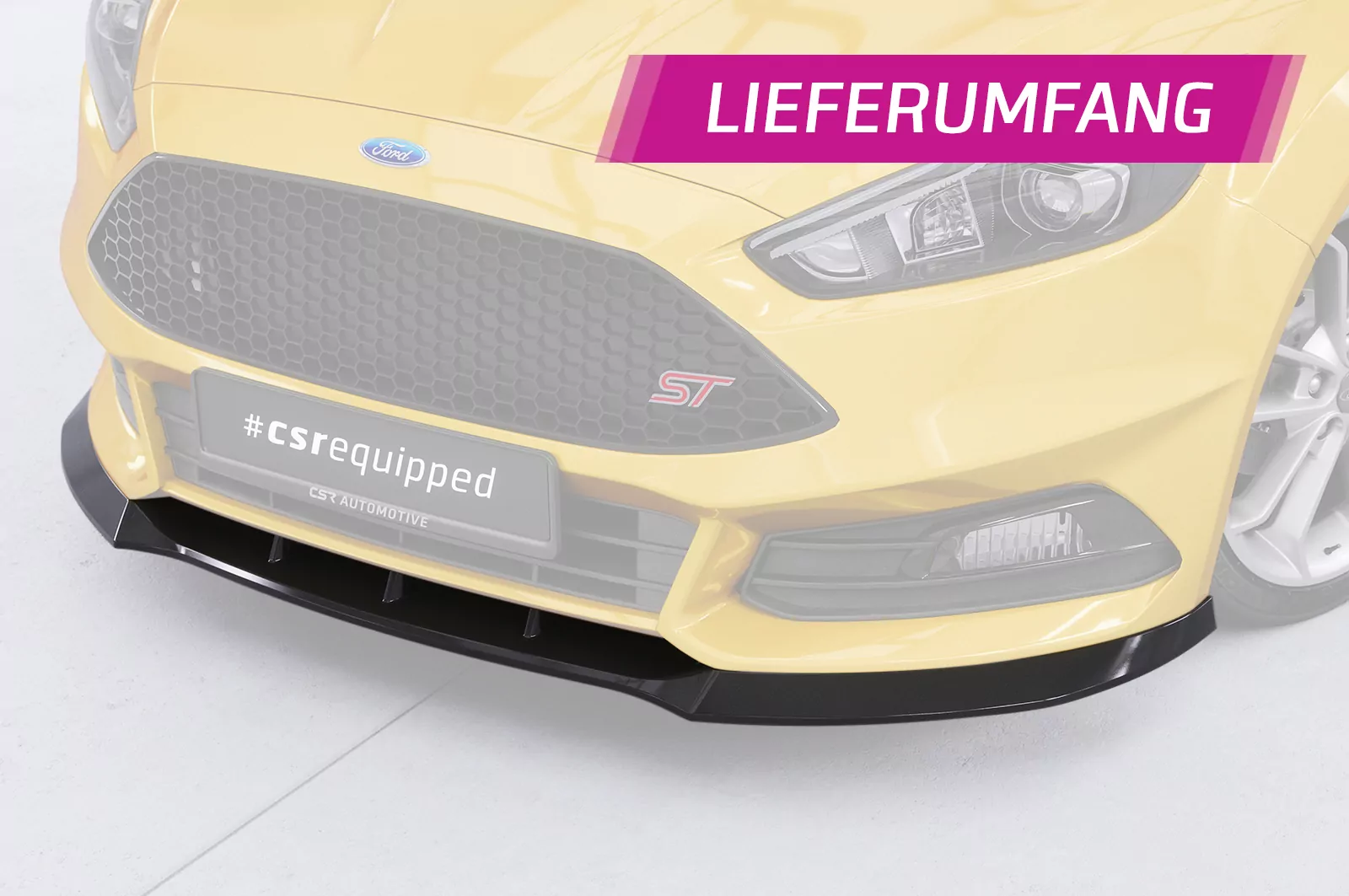 Cup-Spoilerlippe mit ABE für Ford Focus MK3 ST Turnier CSL476 Strukturiert (schwarz matt)