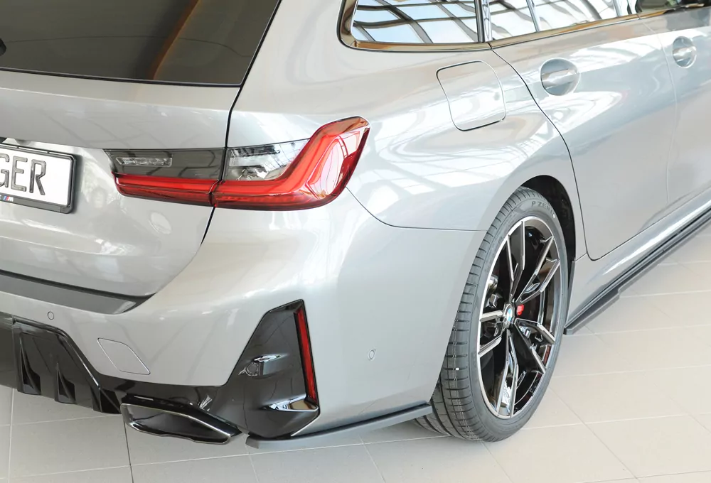 Rieger Heckschürzenansatz seitlich rechts matt schwarz für BMW 3er G21  (G3K) Touring 07.22- (ab Facelift) LCI