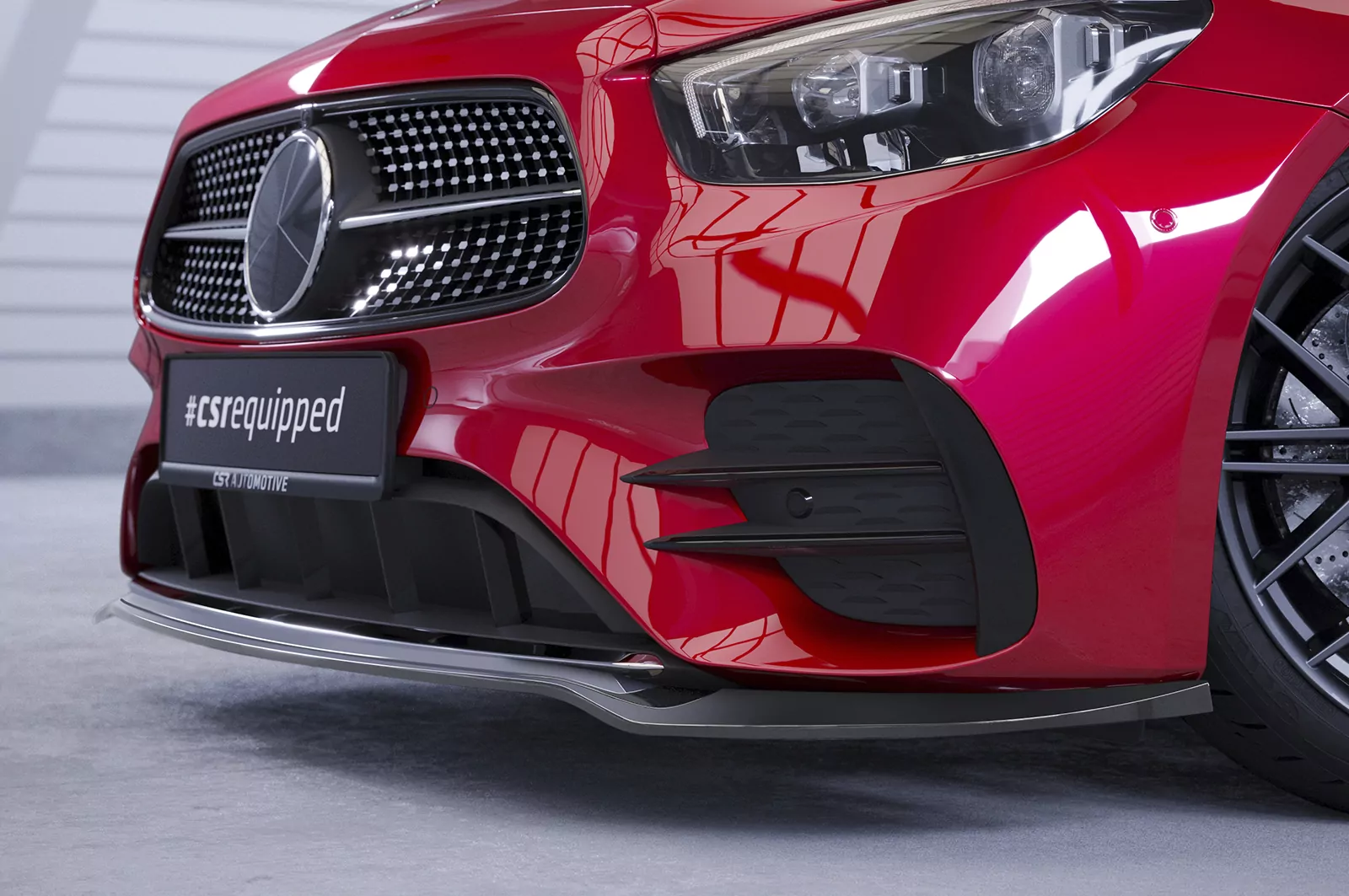 Cup-Spoilerlippe mit ABE für Mercedes Benz E-Klasse (A238/C238) AMG-Line CSL715 Schwarz Strukturiert