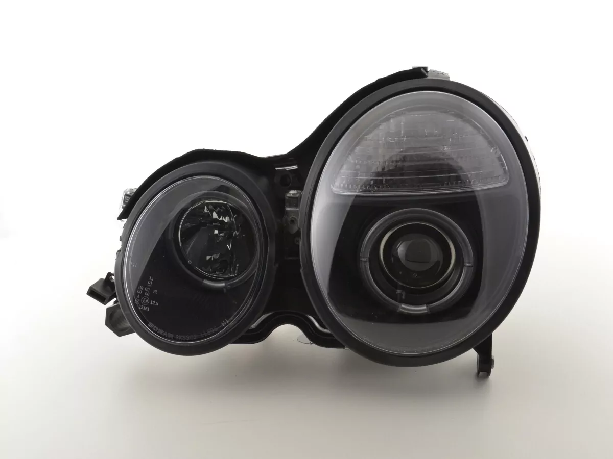 Scheinwerfer Set Angel Eyes Mercedes E-Klasse Typ W210 Bj. 99-01 schwarz