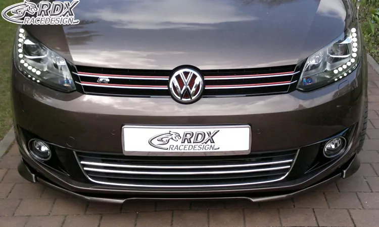 RDX Frontspoiler VARIO-X für VW Touran 1T Facelift (2010-2015) / Caddy 2K (2010-2015) Frontlippe Front Ansatz Vorne Spoilerlippe