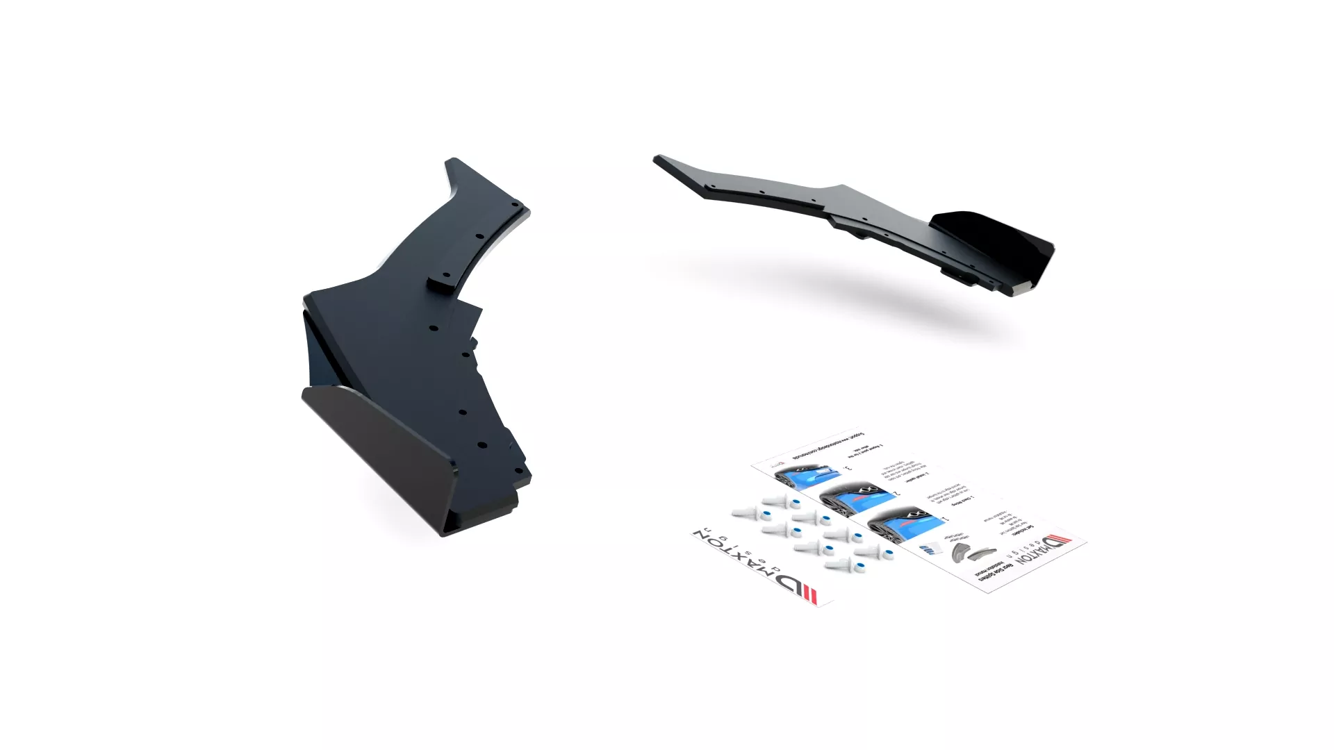 Robuste Racing Heck Ansatz Flaps Diffusor V.3 +Flaps Für BMW 1er F20 M-Paket Facelift / M140i  Schwarz Hochglanz