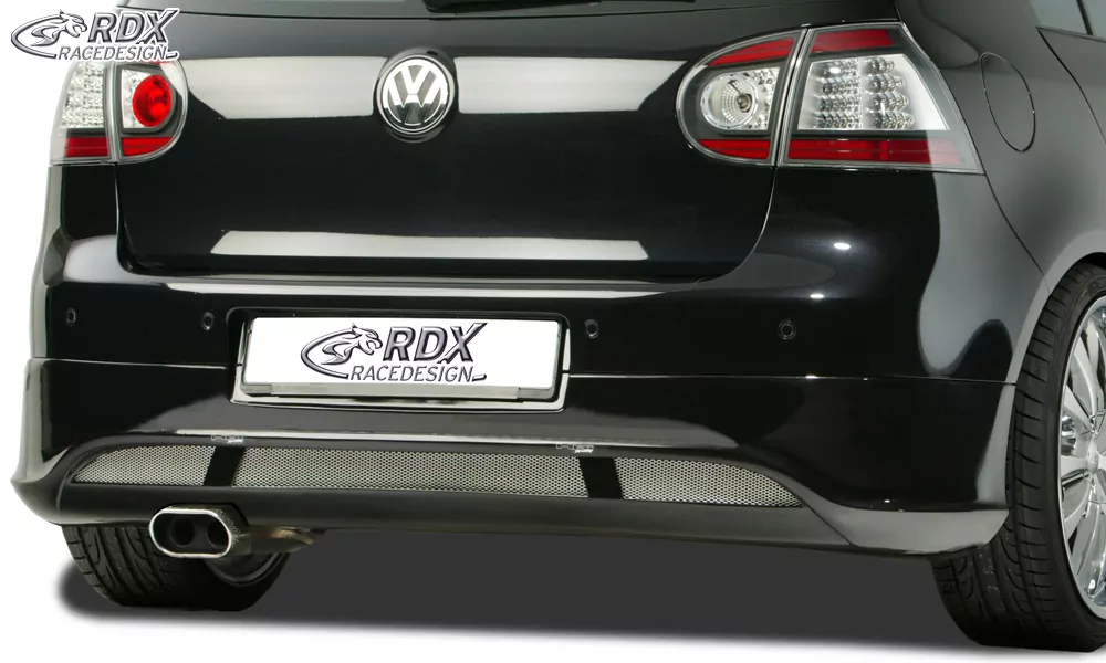 RDX Heckansatz für VW Golf 5 "V2" mit Endrohrausfräsung links Heckschürze Heck