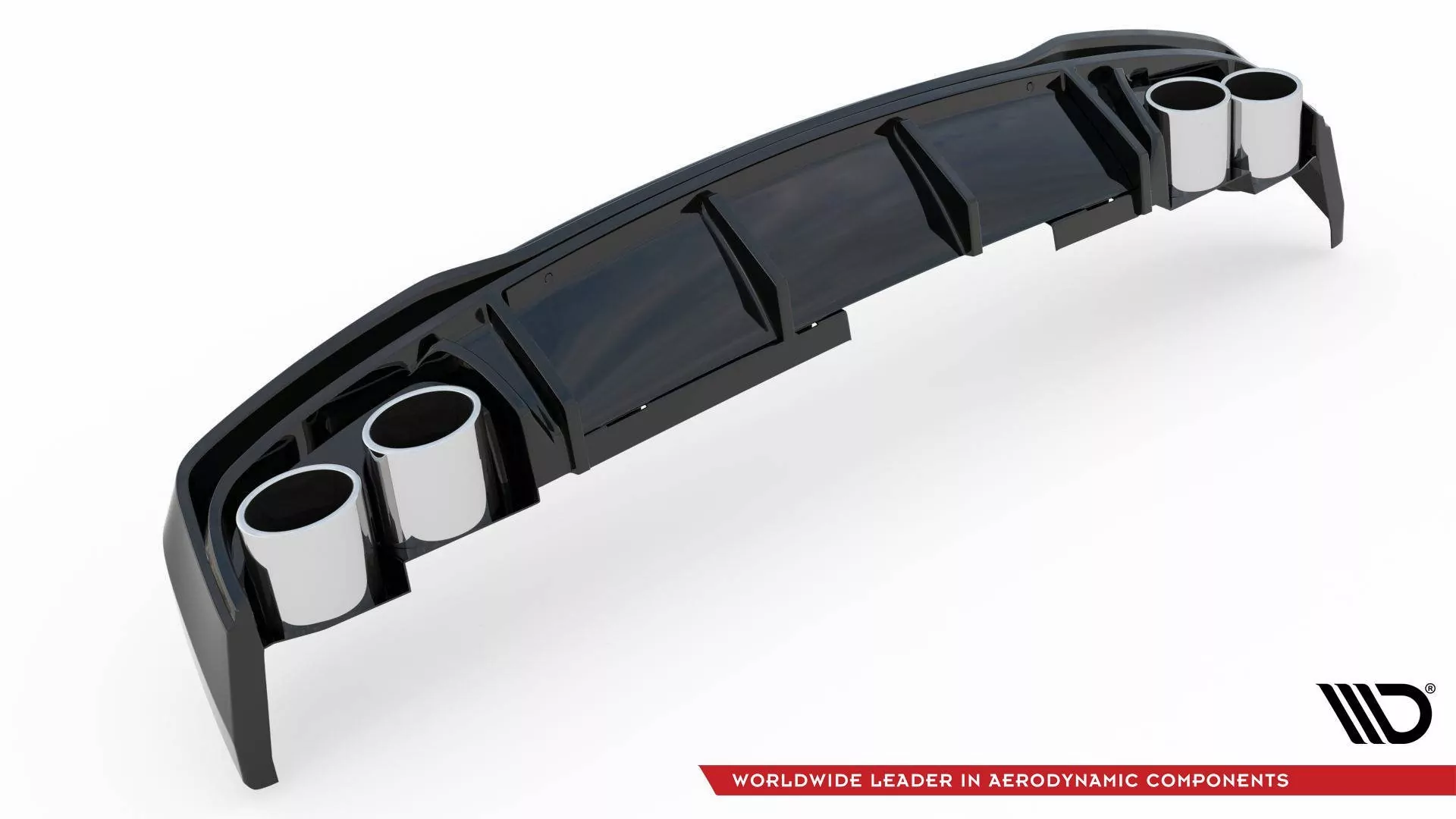 Diffusor Heck Ansatz Für + Endschalldampfer Sportauspuff Attrappe Audi A6 S-Line / S6 C8 / C8 Facelift