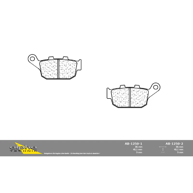 ALPHA TECHNIK Bremsbelag Straße mit ABE