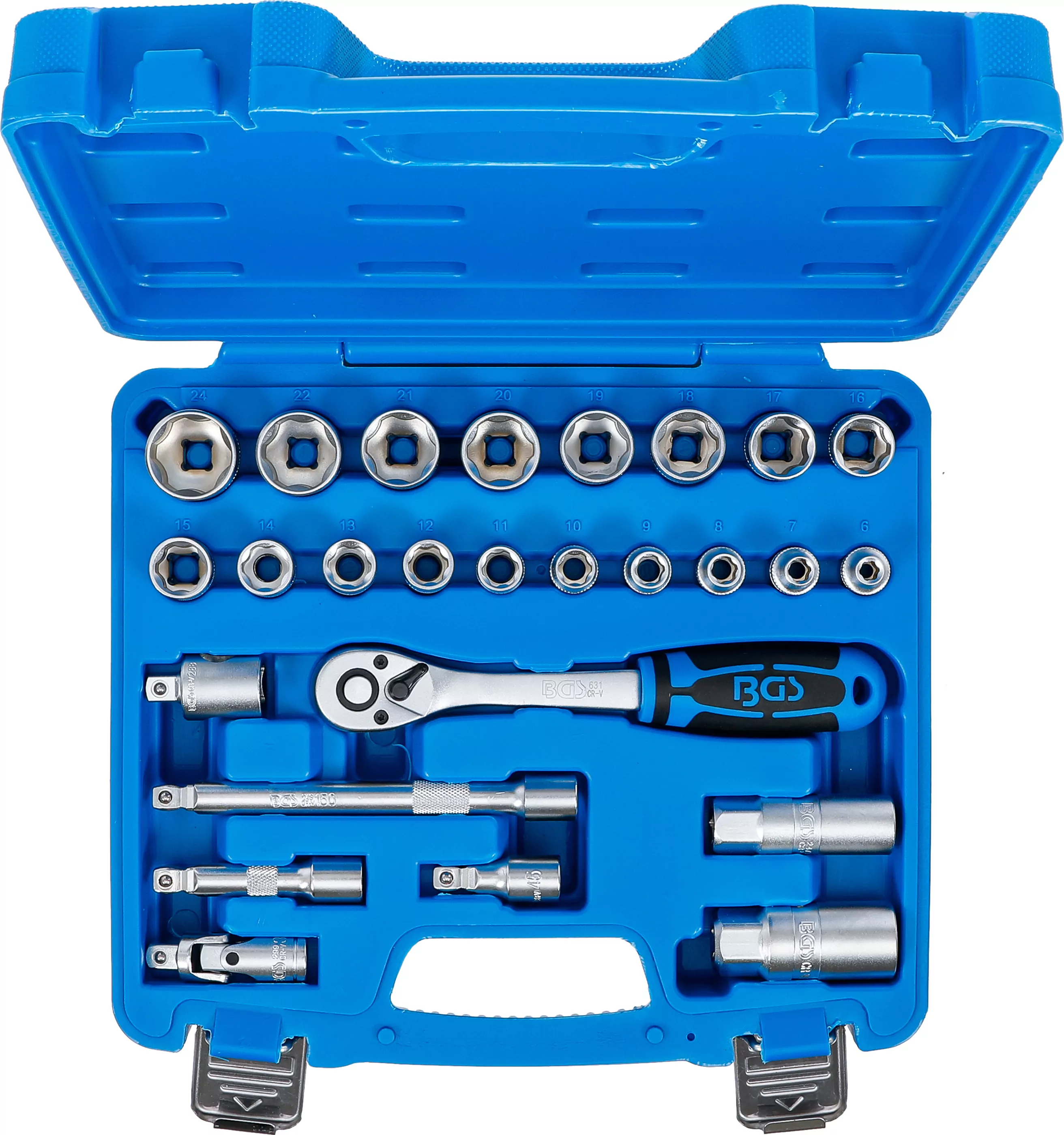 Steckschlüssel-Satz Wellenprofil | Antrieb 10 mm (3/8") | 26-tlg.