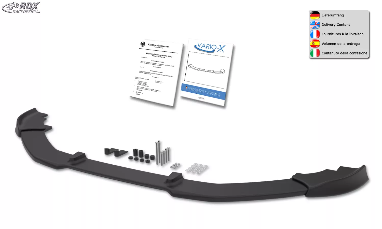 RDX Frontspoiler VARIO-X für MAZDA CX5 (für Fzg. mit Unterfahrschutz) Frontlippe Front Ansatz Vorne Spoilerlippe