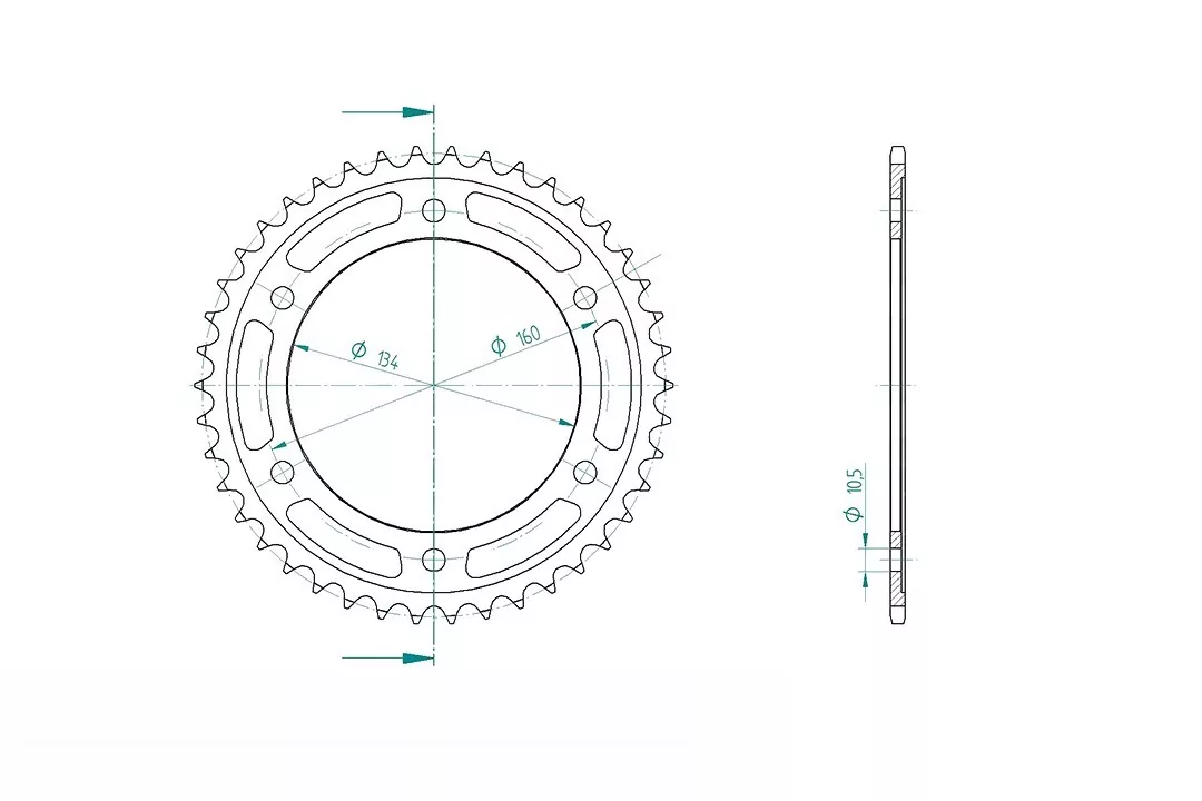 Kettenrad Aluminium HONDA Z-44