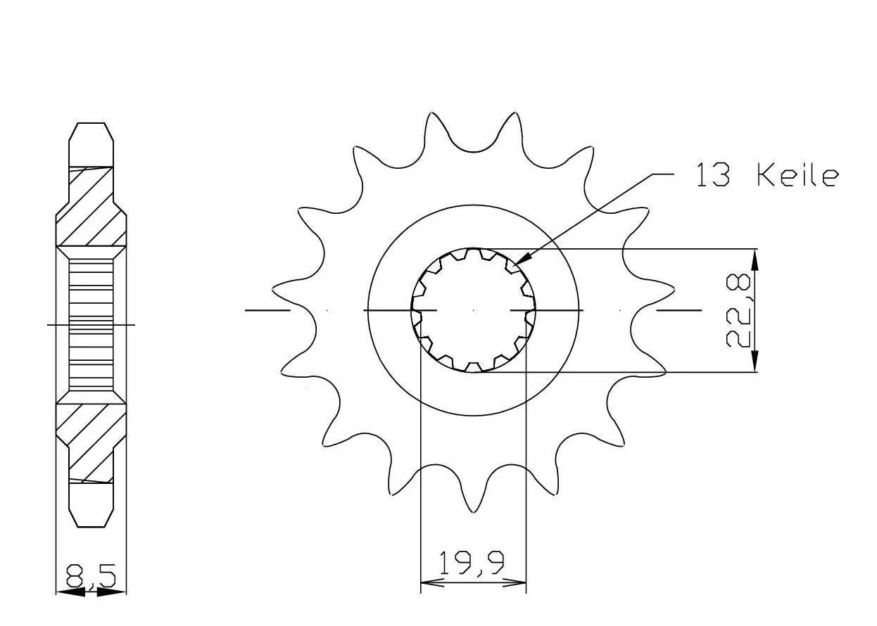 EK-Chain Kettensatz 520DEX für Suzuki GW250 Inazuma ab Modelljahr 2012-