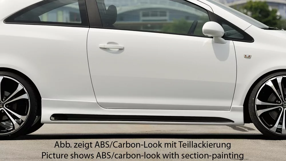 Rieger Seitenschweller rechts  matt schwarz für Opel Corsa D 3-tür. 07.06-12.10 (bis Facelift)