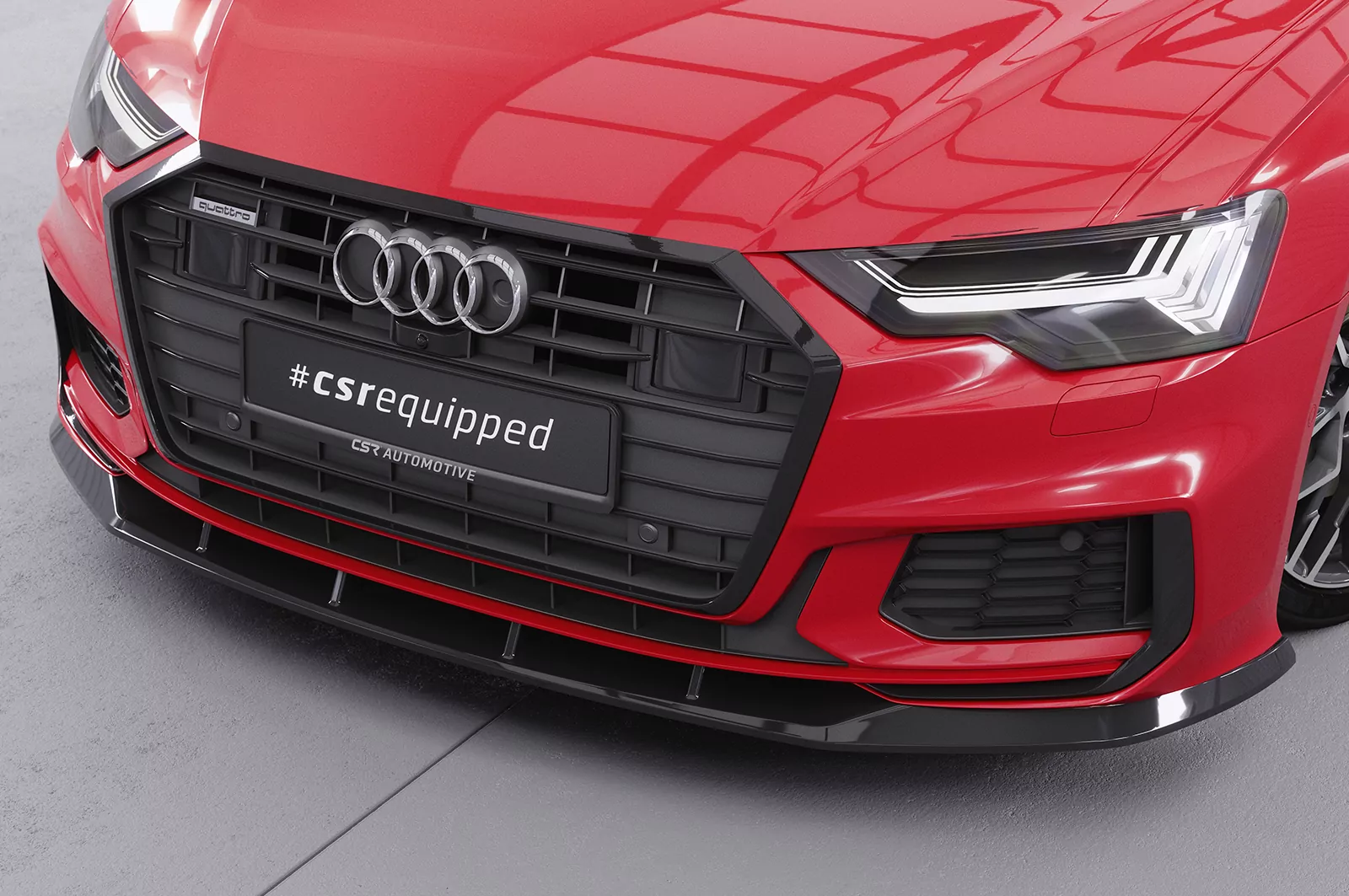 Cup-Spoilerlippe mit ABE für Audi A6 C8 4K S-Line / S6 C8 4K CSL413 Strukturiert (schwarz matt)