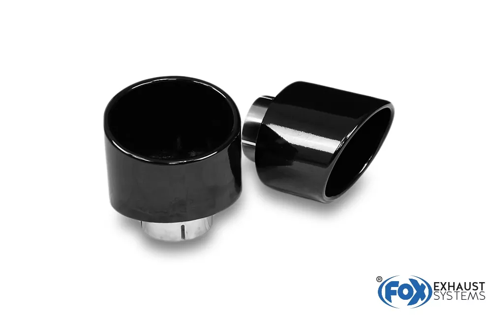 Hyundai i30N Performance + Fastback Endrohre passend auf den originalen Endschalldämpfer - 129x106 Typ 32 rechts/links schwarz glänzend emalliert