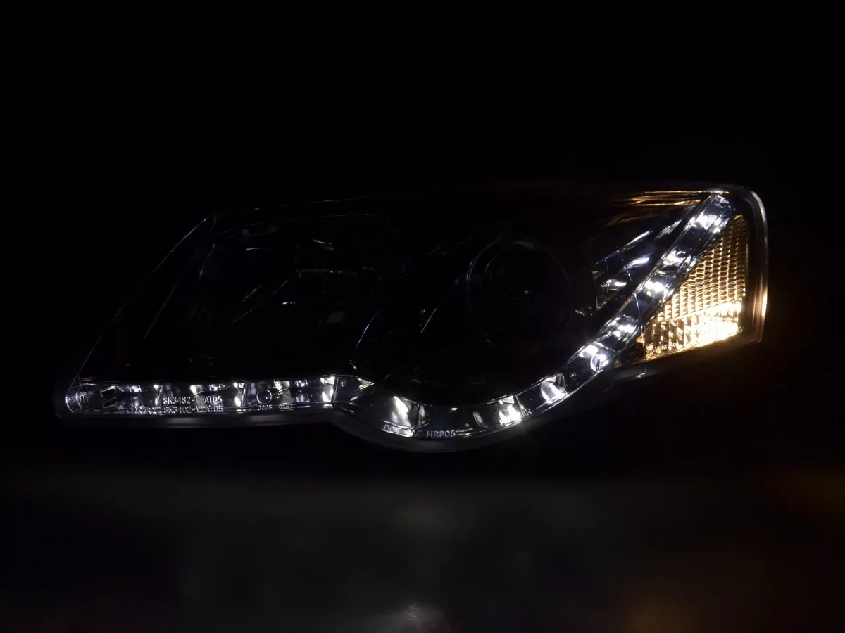 Scheinwerfer Set Daylight LED TFL-Optik VW Passat Typ 3C Bj. 05- chrom für Rechtslenker
