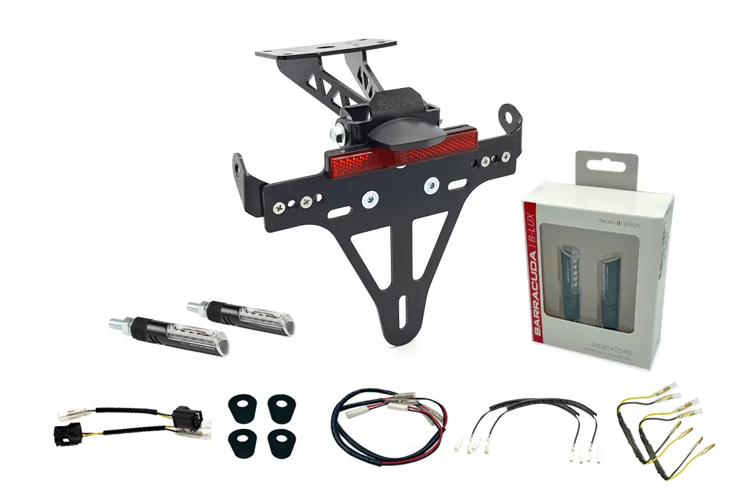 alpha Technik Kennzeichenhalter-Blinker-Kit IDEA (vorne + hinten) für Yamaha MT-07 RM33 / RM34 ab Modelljahr 2021