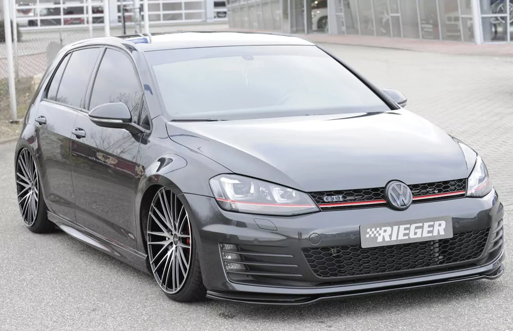 Rieger Spoilerschwert nur für GTI / GTD für VW Golf 7 GTI | 3-tür. 04.13-12.16 (bis Facelift) für orig. Frontschürze