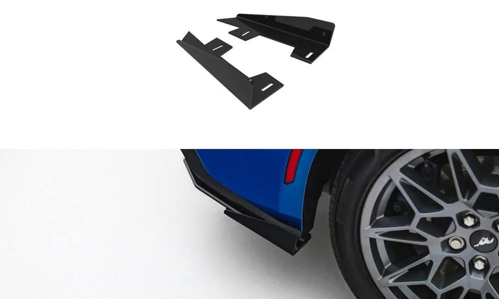 Hintere Seiten Flaps Für Ford Mustang GT Mk7 Schwarz Hochglanz