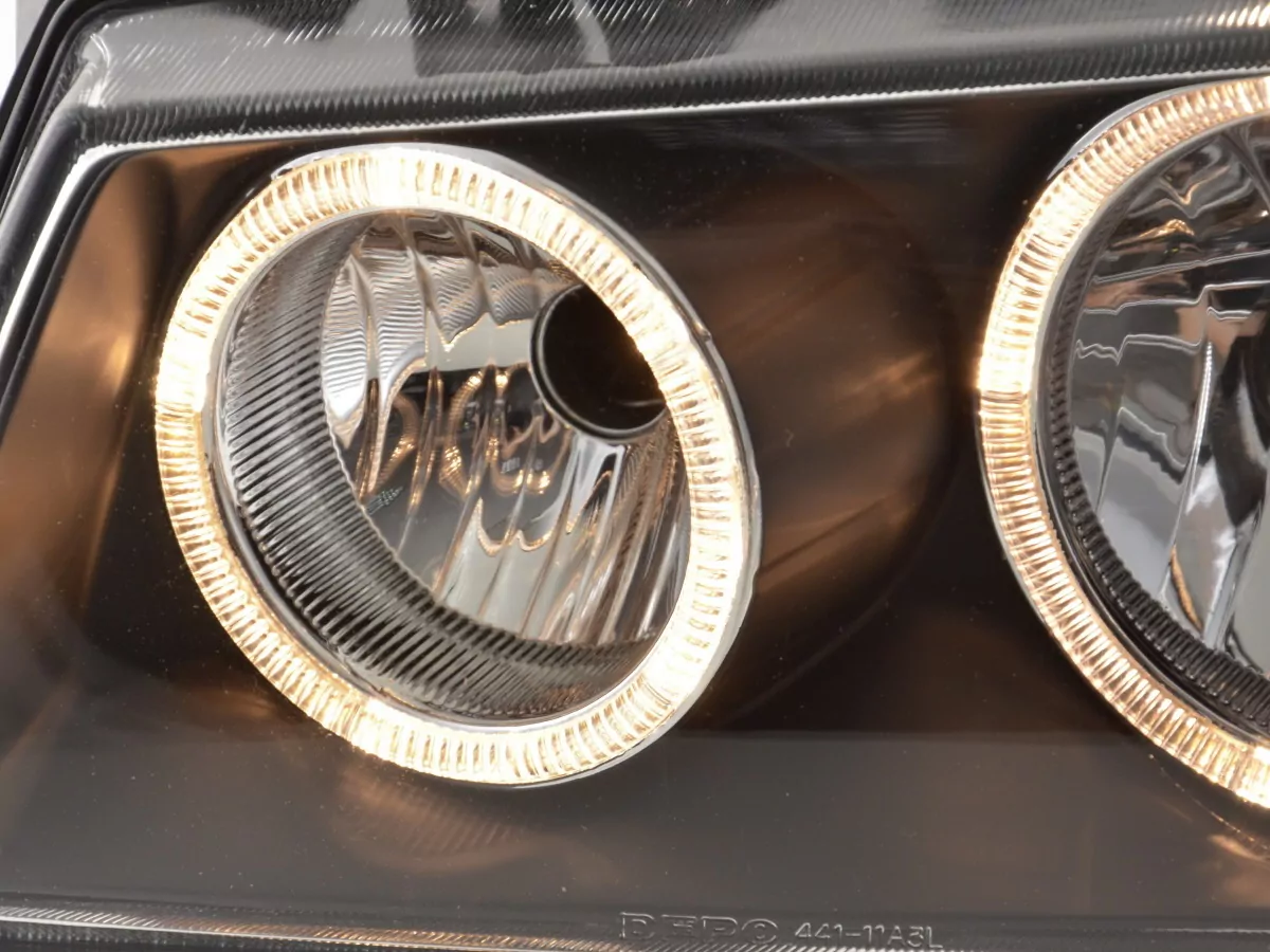 Scheinwerfer Set Angel Eyes VW Bus Typ T4 Bj. 97-02 schwarz