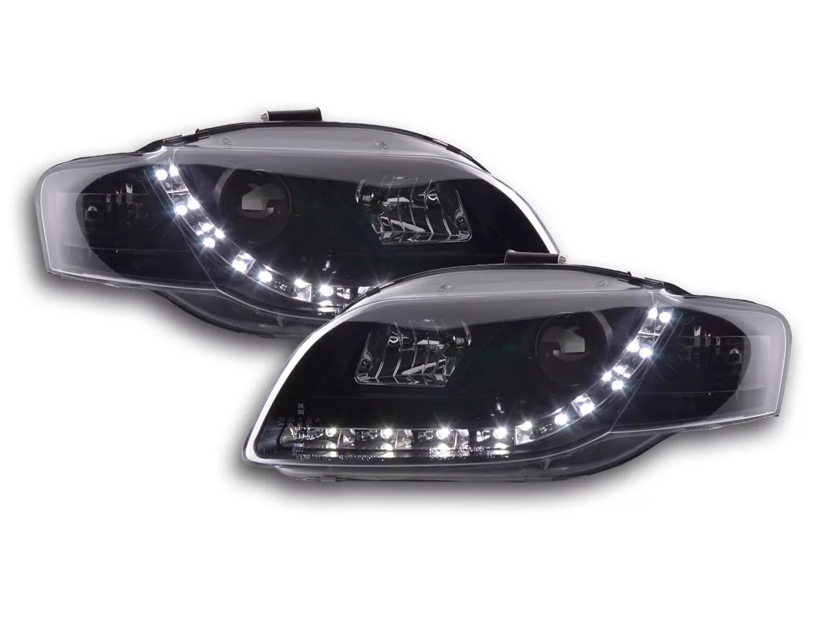 Scheinwerfer Set Daylight LED TFL-Optik Audi A4 Typ 8E Bj. 04-08 schwarz