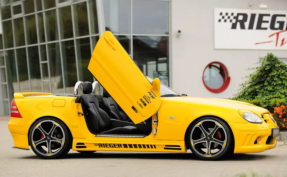 Rieger Seitenschweller für Mercedes SLK (R170) -  01.01- carbon optik