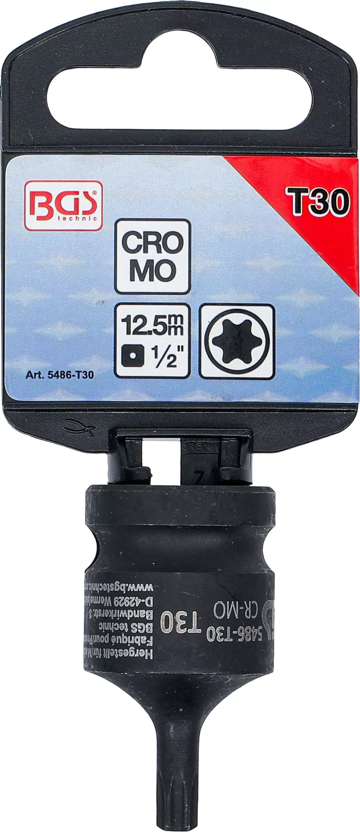 Kraft-Bit-Einsatz | Länge 42 mm | Antrieb Innenvierkant 12,5 mm (1/2") | T-Profil (für Torx) T30