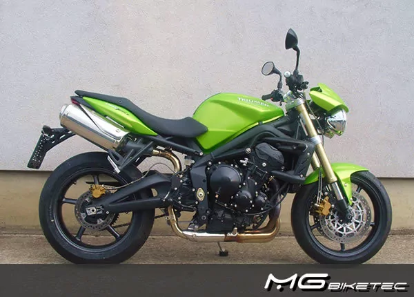 MG Biketec Sportfussrastenanlage / Rastenanlage / Fußrastenanlage mit ABE, gültig in D - A - CH für Triumph Street Triple 675 ab 2008-2010