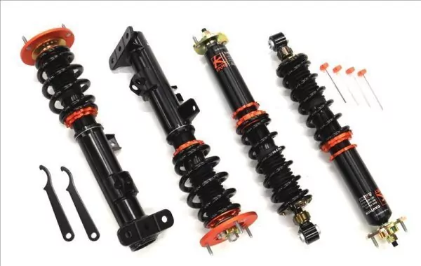 K-Tec BMW 3er E36 (3B, 3/B, 3C, 3/C) Gewindefahrwerk Sport mit Upside/Down-Federbein hinten
