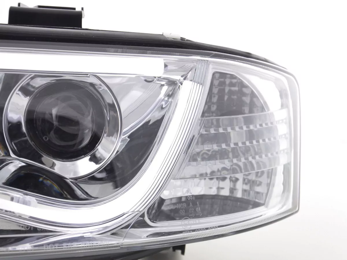 Scheinwerfer Set Daylight LED TFL-Optik Audi A6 Typ 4B Bj. 01-04 chrom für Rechtslenker