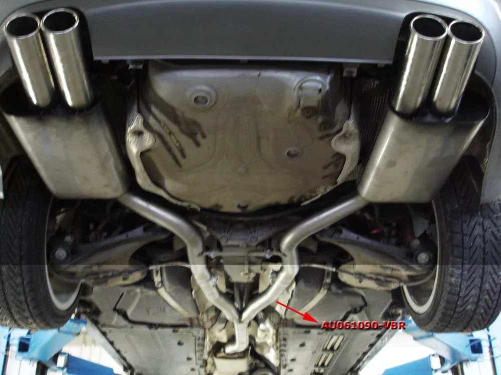 Audi A4 B7 Quattro 3,0l TDI  Y-Verbindungsrohr FOX Endschalldämpfer auf original Vorschalldämpfer