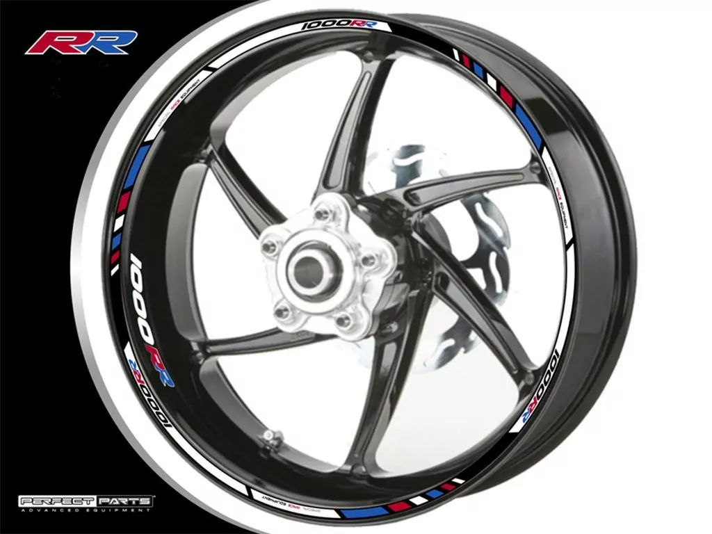 Felgenrandaufkleber für BMW S1000RR | M1000RR blau-rot-weiß
