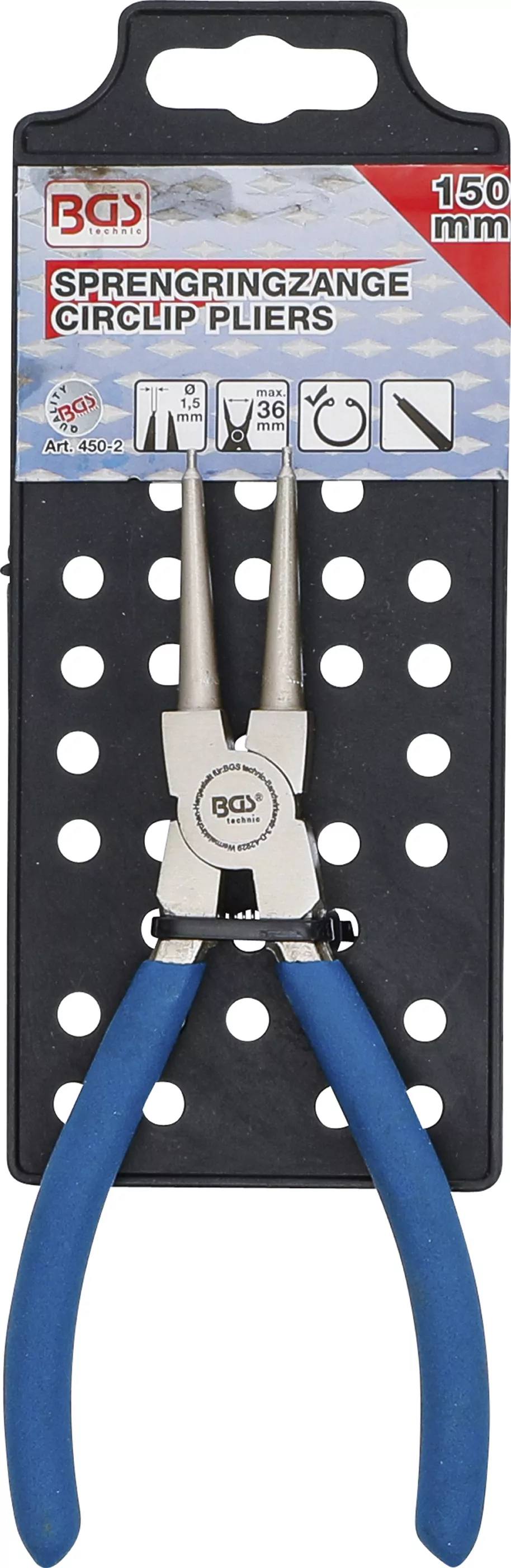 Sprengringzange | gerade | für Innensprengringe | 150 mm