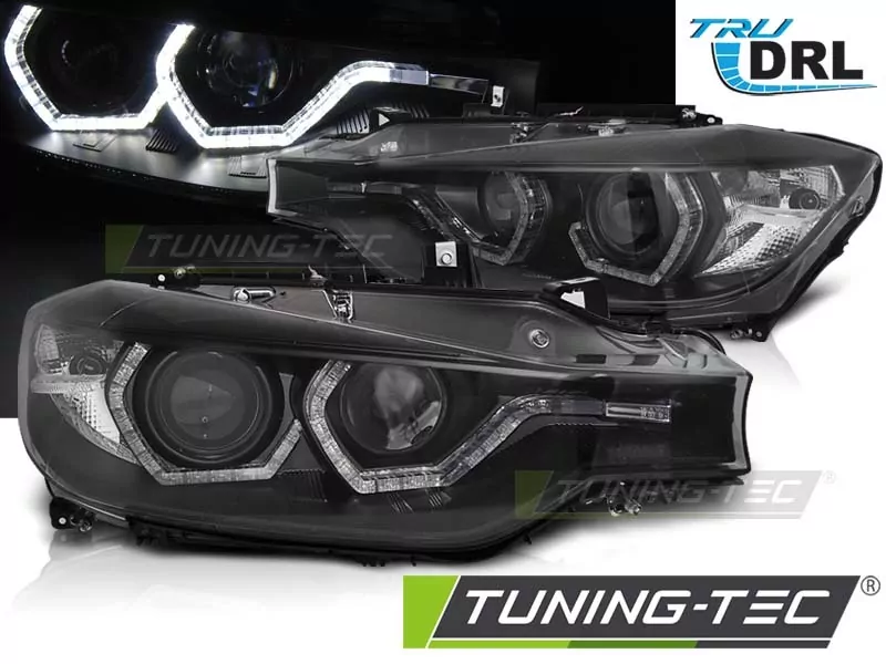 HEADLIGHTS ANGEL EYES LED DRL BLACK fits BMW F30/F31 10.11 - 05.15