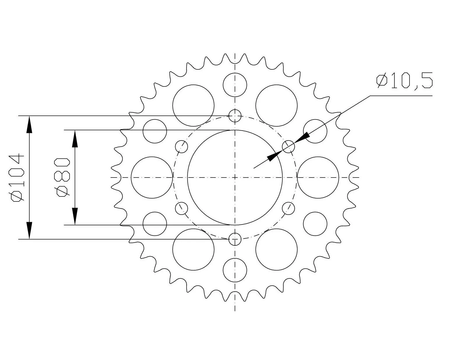 Kettenrad Aluminium KAWASAKI Z-38