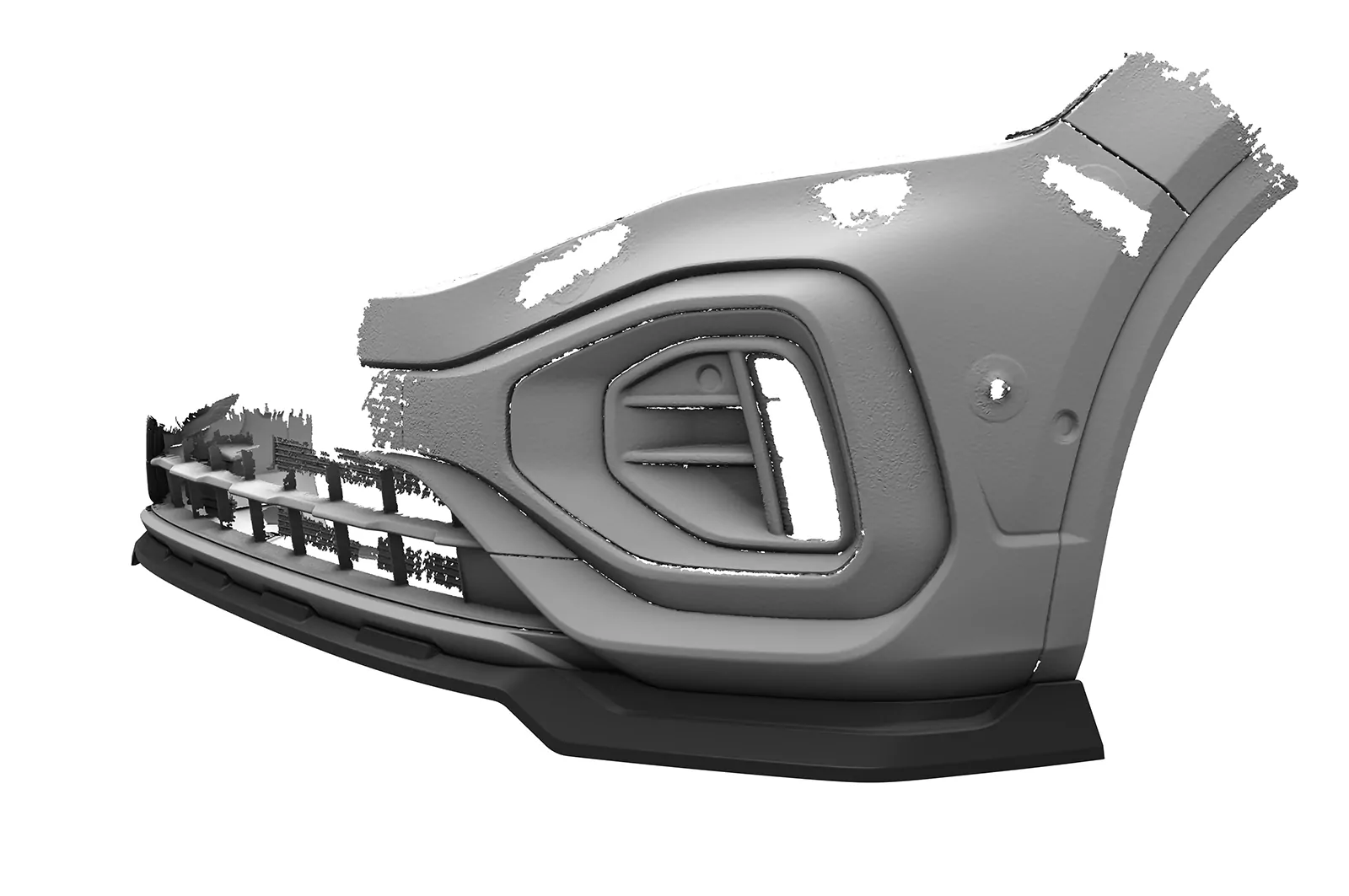 Cup-Spoilerlippe mit ABE für VW T-Roc (A1) R-Line CSL851 Schwarz Strukturiert