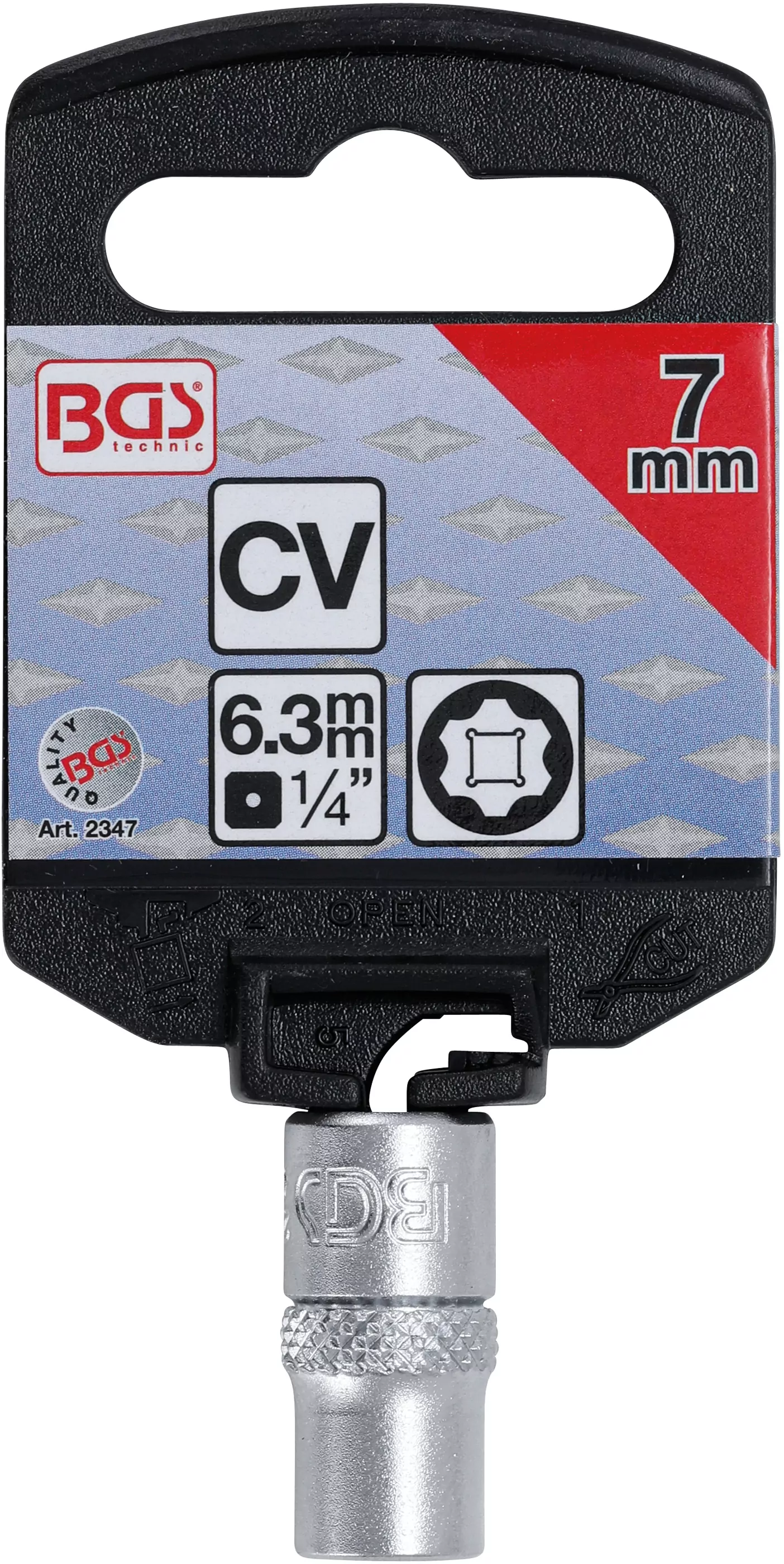 Steckschlüssel-Einsatz Super Lock | Antrieb Innenvierkant 6,3 mm (1/4") | SW 7 mm