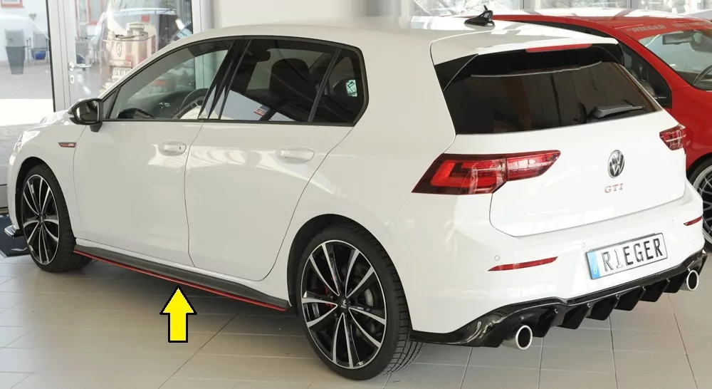 Rieger Seitenschweller links ansatz für VW Golf 8 GTI Clubsport 5-tür. 10.20-03.24 (bis Facelift)
