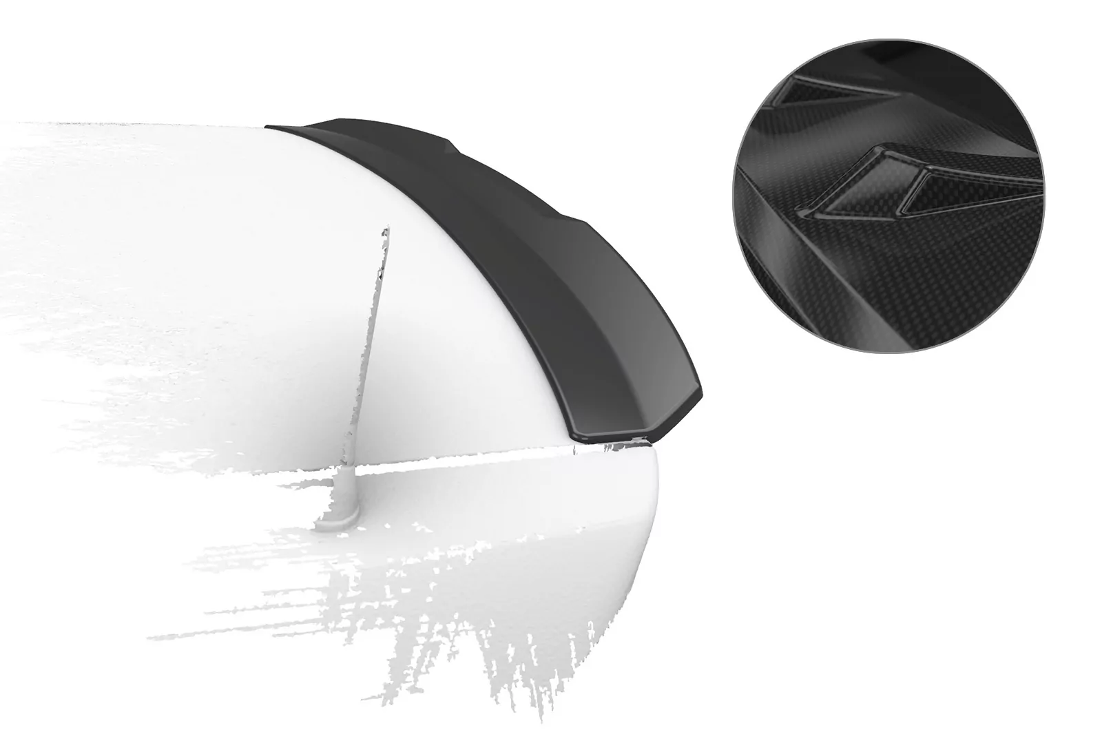 Heckflügel mit ABE für BMW 3er E46 Coupe / Cabrio HF796-C Carbon Look Hochglanz