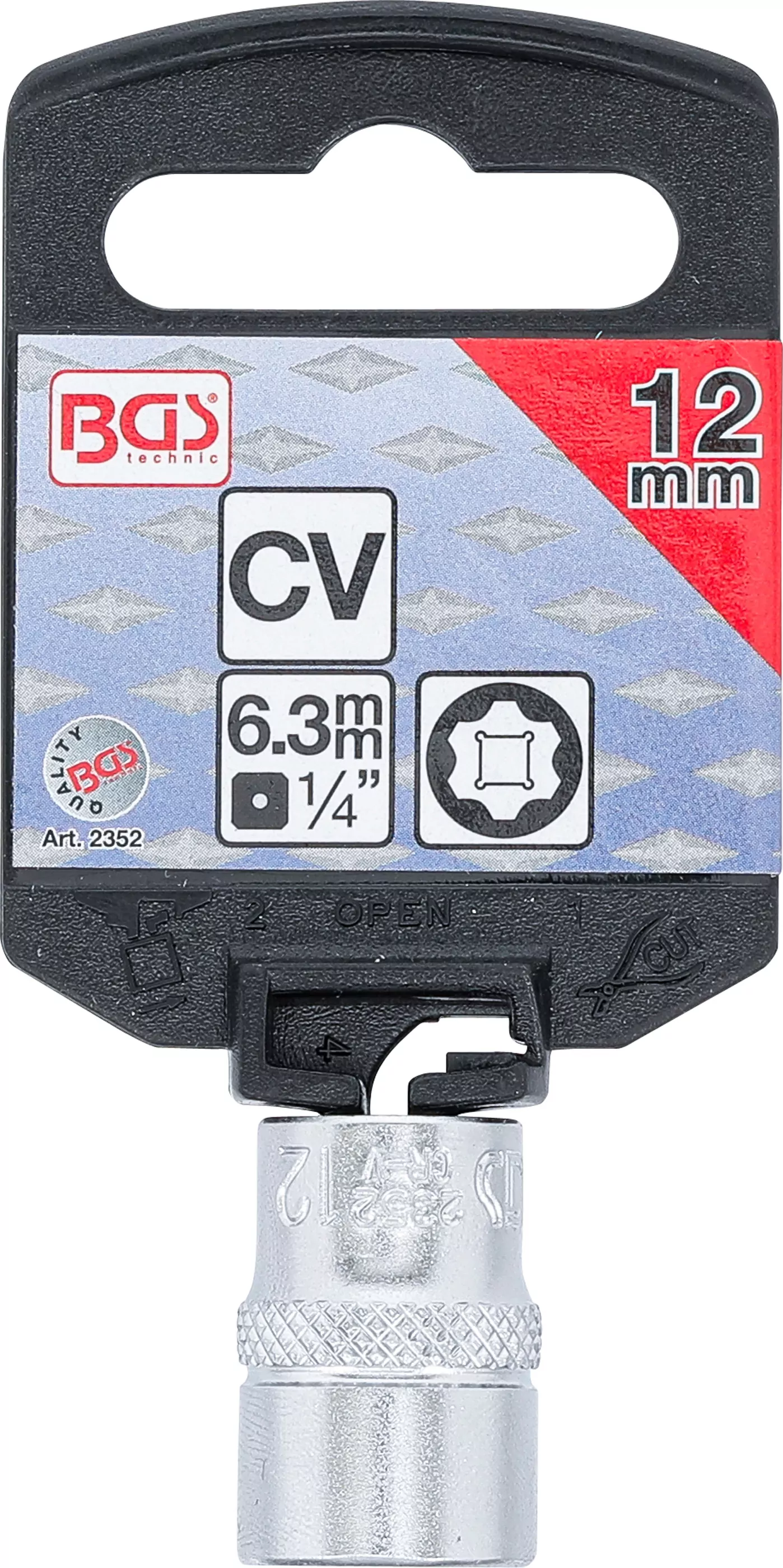 Steckschlüssel-Einsatz Super Lock | Antrieb Innenvierkant 6,3 mm (1/4") | SW 12 mm