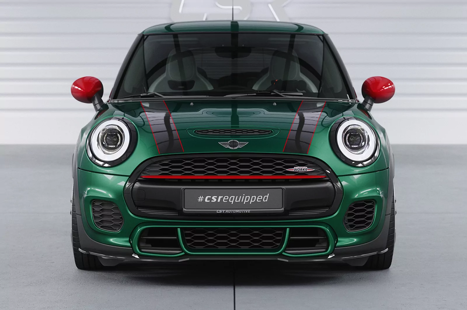 Cup-Spoilerlippe mit ABE für Mini F55, F56, F57 JCW-Trim CSL700 Schwarz Strukturiert