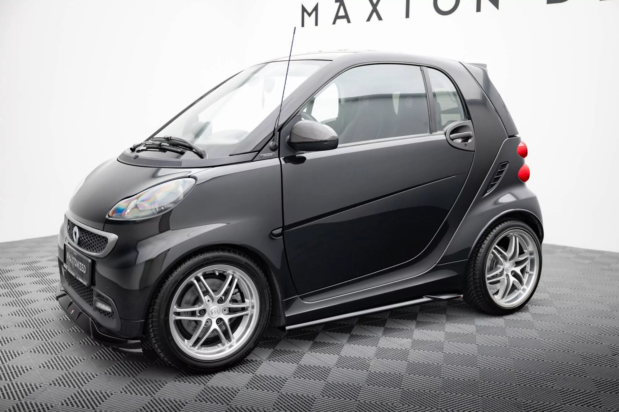 Seitenschweller Ansatz Für Brabus Smart Fortwo C451 Facelift Schwarz Hochglanz