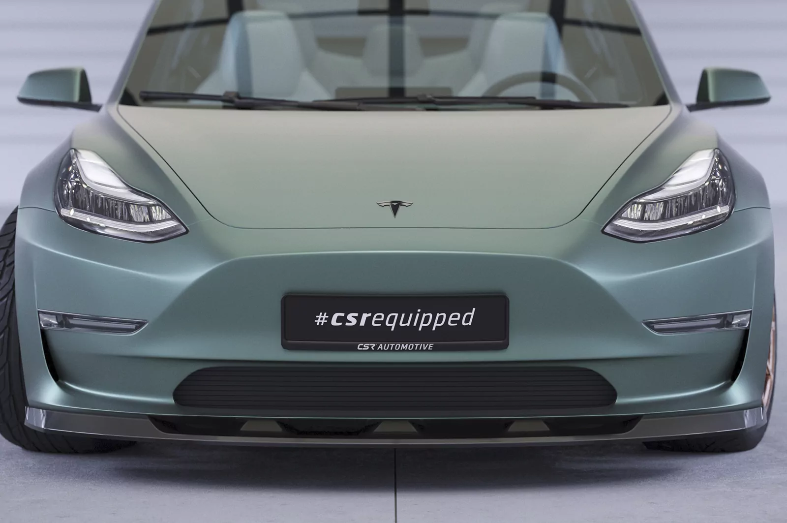 Cup-Spoilerlippe mit ABE für Tesla Model 3 CSL484 Strukturiert (schwarz matt)