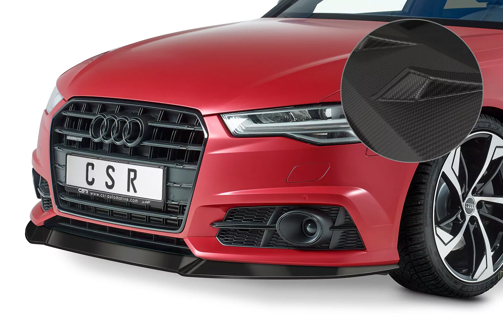 Cup-Spoilerlippe mit ABE für Audi A6 C7 4G S-Line/ S6 C7 4G CSL410-M Carbon Look (matt)