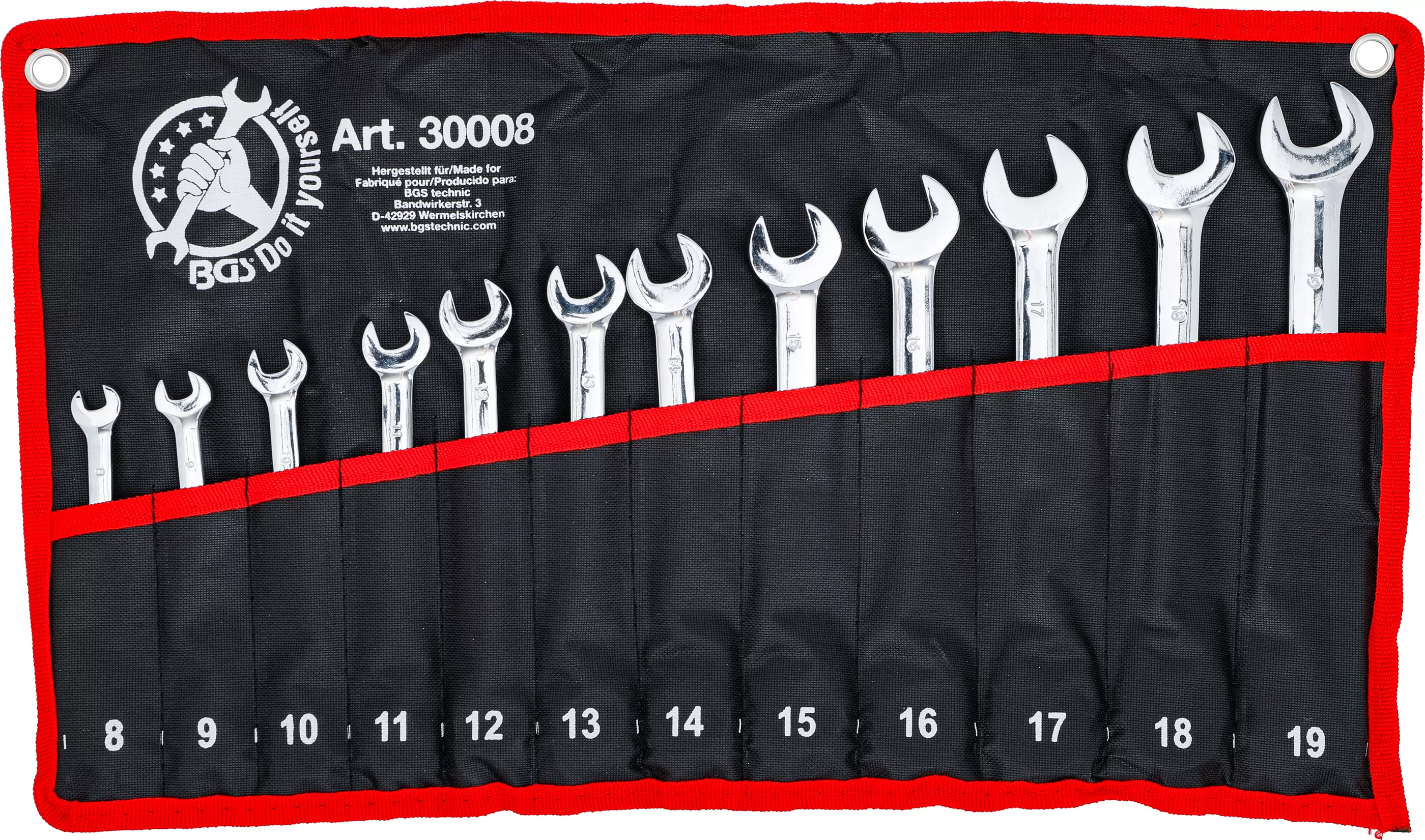 Ratschenring-Maulschlüssel-Satz | umschaltbar | SW 8 - 19 mm | 12-tlg.
