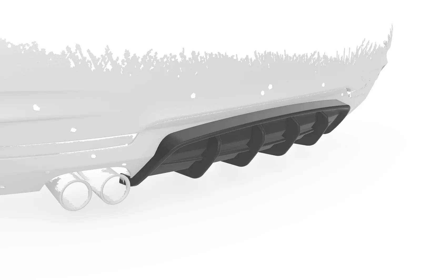 Heckansatz für BMW 4er F32 / F33 / F36 HA428 Schwarz Strukturiert