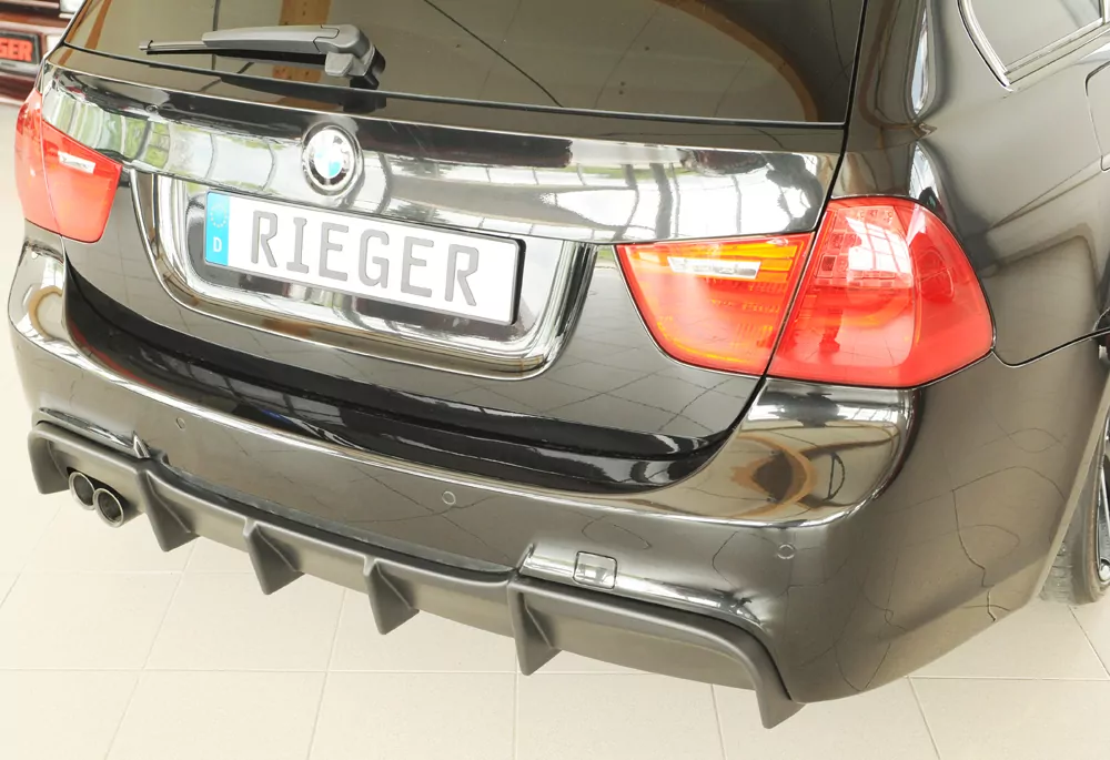 Rieger Heckeinsatz matt schwarz für BMW 3er E91 Touring 09.08- (ab Facelift) LCI