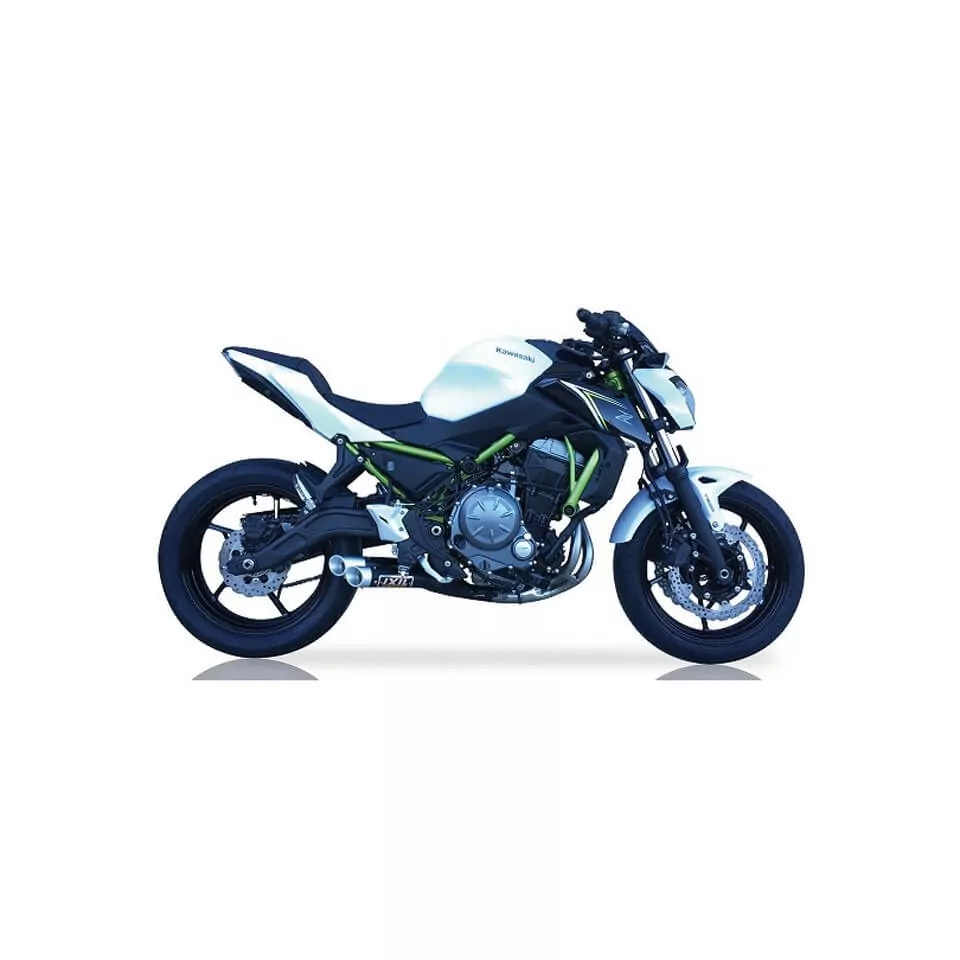 IXIL Hyperlow Full Exhaust System Stainless Steel Black / Aluminium Polished - Kawasaki Z650/Ninja 650 - XK7353XB