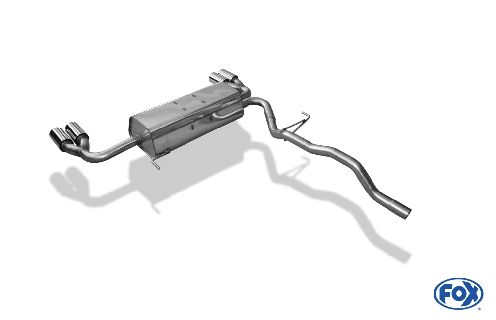 VW Bus T4 Syncro  Endschalldämpfer quer Ausgang rechts/links inkl. Verbindungsrohr mit Halter - 2x76 Typ 13 rechts/links